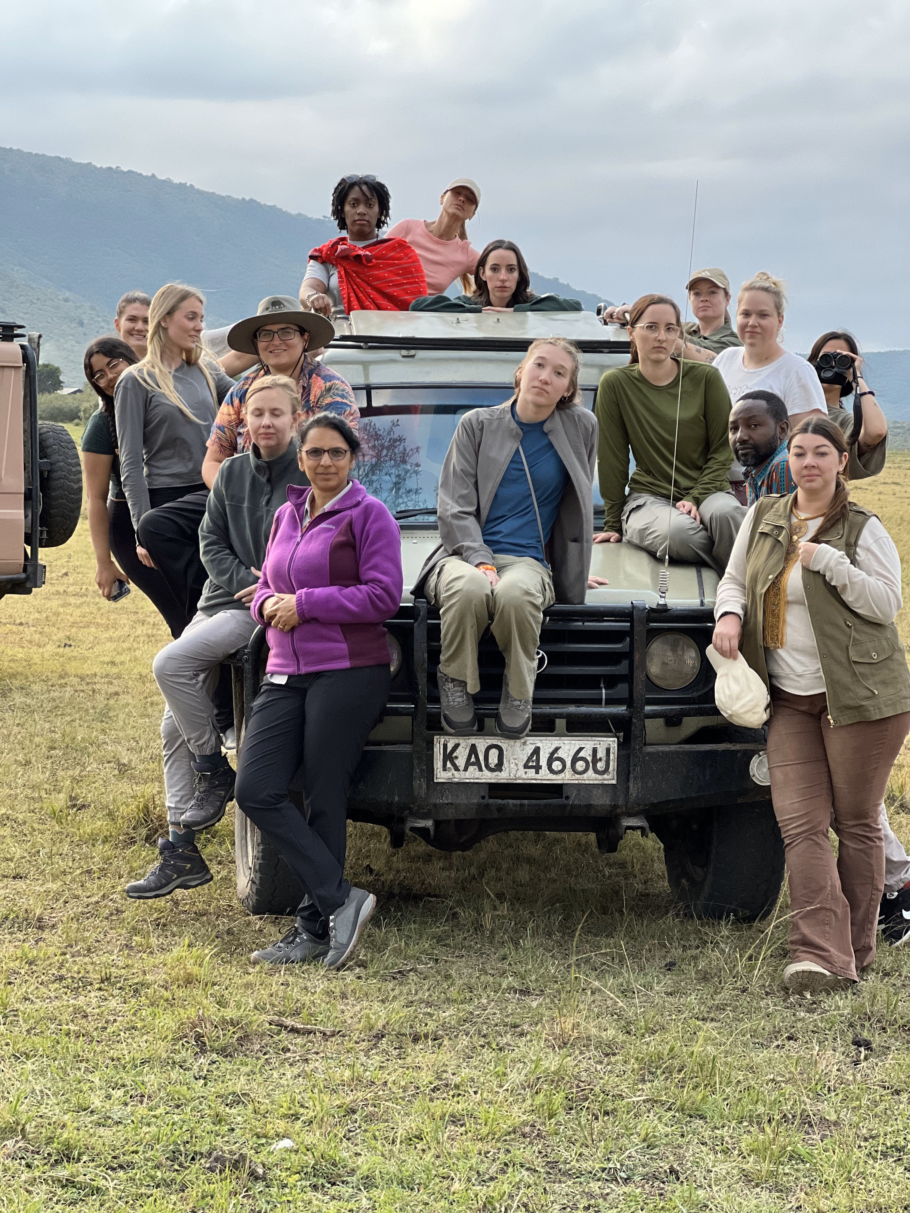 Students on safari in Kenya