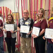 Faculty award recipients, Laurie Mook, Erin Schneiderman, Dallen Timothy, Claire McWilliams, Gyan Nyaupane