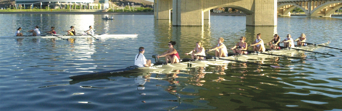 people rowing at Tempe Town Lake
